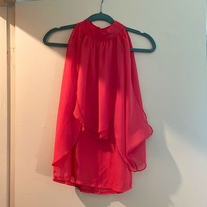 Sheer orange tank top